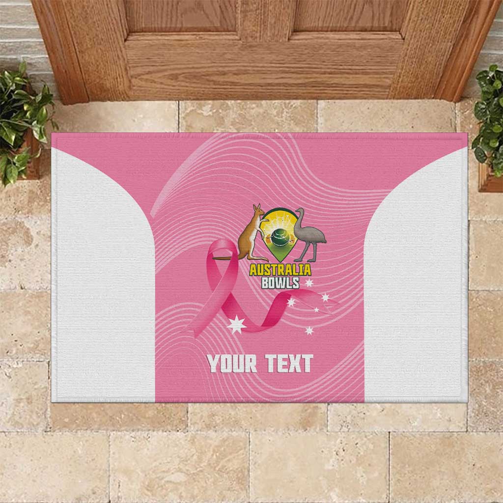 Custom Bowls Australia Breast Cancer Rubber Doormat Pink Ribbon Aussie Map With Kangaroo Emu - Aussie Hoodie