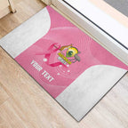 Custom Bowls Australia Breast Cancer Rubber Doormat Pink Ribbon Aussie Map With Kangaroo Emu - Aussie Hoodie