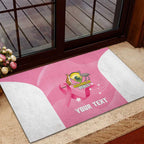 Custom Bowls Australia Breast Cancer Rubber Doormat Pink Ribbon Aussie Map With Kangaroo Emu - Aussie Hoodie