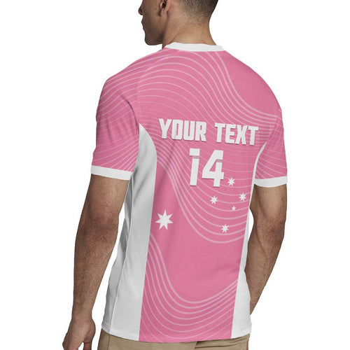 Custom Bowls Australia Breast Cancer Rugby Jersey Pink Ribbon Aussie Map With Kangaroo Emu - Aussie Hoodie