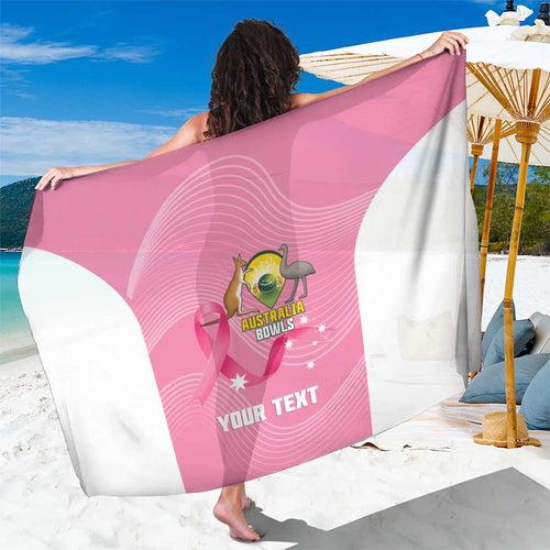 Custom Bowls Australia Breast Cancer Sarong Pink Ribbon Aussie Map With Kangaroo Emu - Aussie Hoodie