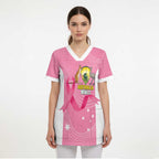 Custom Bowls Australia Breast Cancer Scrub Top Pink Ribbon Aussie Map With Kangaroo Emu - Aussie Hoodie