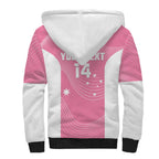 Custom Bowls Australia Breast Cancer Sherpa Hoodie Pink Ribbon Aussie Map With Kangaroo Emu - Aussie Hoodie