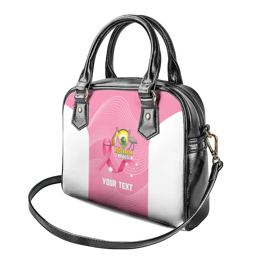 Custom Bowls Australia Breast Cancer Shoulder Handbag Pink Ribbon Aussie Map With Kangaroo Emu - Aussie Hoodie
