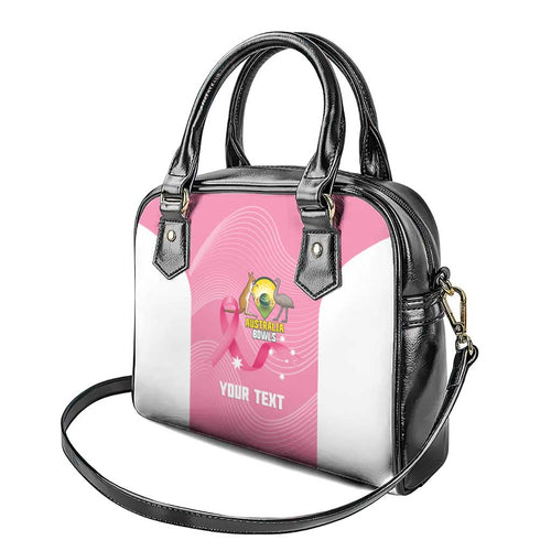 Custom Bowls Australia Breast Cancer Shoulder Handbag Pink Ribbon Aussie Map With Kangaroo Emu - Aussie Hoodie