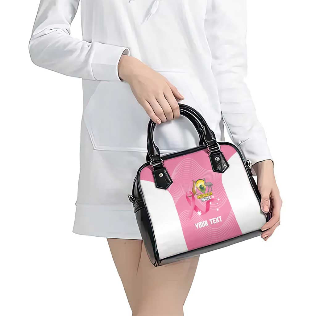 Custom Bowls Australia Breast Cancer Shoulder Handbag Pink Ribbon Aussie Map With Kangaroo Emu - Aussie Hoodie