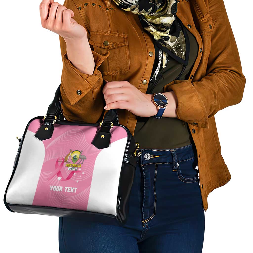 Custom Bowls Australia Breast Cancer Shoulder Handbag Pink Ribbon Aussie Map With Kangaroo Emu - Aussie Hoodie