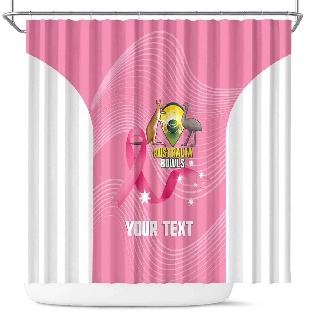 Custom Bowls Australia Breast Cancer Shower Curtain Pink Ribbon Aussie Map With Kangaroo Emu - Aussie Hoodie
