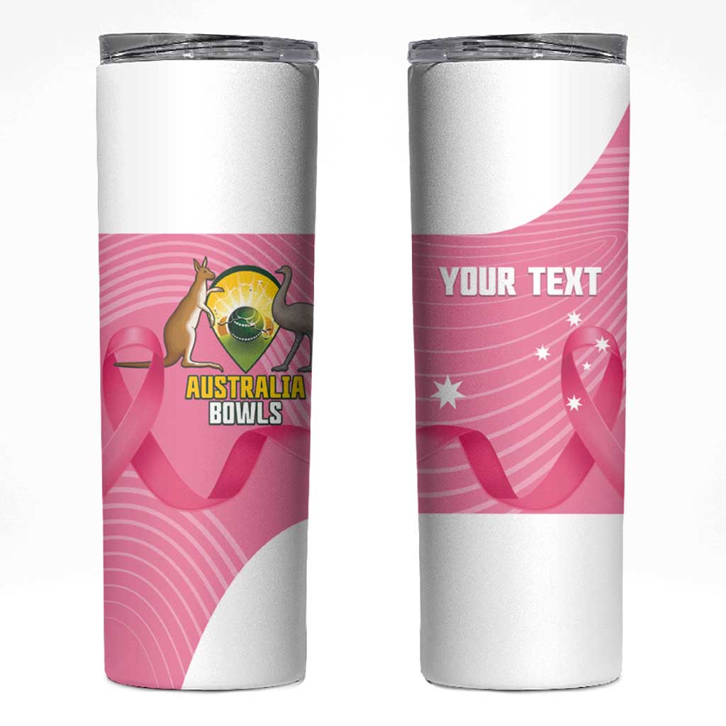 Custom Bowls Australia Breast Cancer Skinny Tumbler Pink Ribbon Aussie Map With Kangaroo Emu - Aussie Hoodie