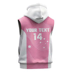 Custom Bowls Australia Breast Cancer Sleeveless Hoodie Pink Ribbon Aussie Map With Kangaroo Emu - Aussie Hoodie