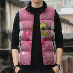 Custom Bowls Australia Breast Cancer Sleeveless Puffer Jacket Pink Ribbon Aussie Map With Kangaroo Emu - Aussie Hoodie