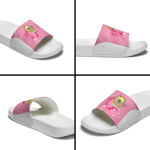 Custom Bowls Australia Breast Cancer Slide Sandals Pink Ribbon Aussie Map With Kangaroo Emu - Aussie Hoodie