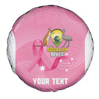 Custom Bowls Australia Breast Cancer Spare Tire Cover Pink Ribbon Aussie Map With Kangaroo Emu - Aussie Hoodie