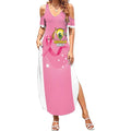 Custom Bowls Australia Breast Cancer Summer Maxi Dress Pink Ribbon Aussie Map With Kangaroo Emu - Aussie Hoodie