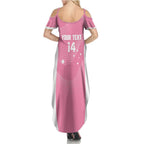 Custom Bowls Australia Breast Cancer Summer Maxi Dress Pink Ribbon Aussie Map With Kangaroo Emu - Aussie Hoodie
