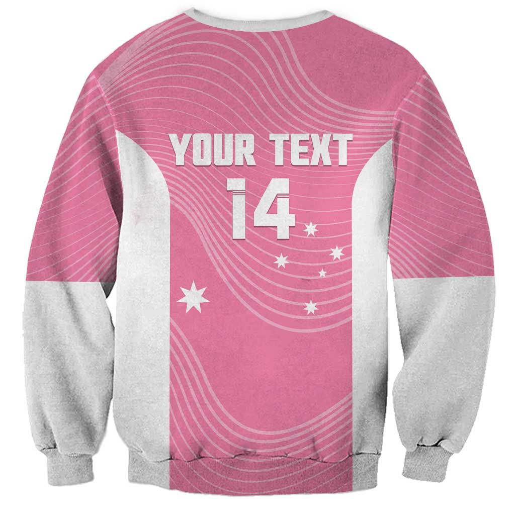 Custom Bowls Australia Breast Cancer Sweatshirt Pink Ribbon Aussie Map With Kangaroo Emu - Aussie Hoodie
