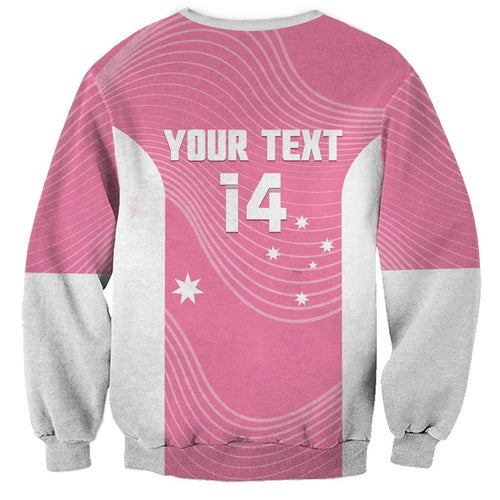 Custom Bowls Australia Breast Cancer Sweatshirt Pink Ribbon Aussie Map With Kangaroo Emu - Aussie Hoodie