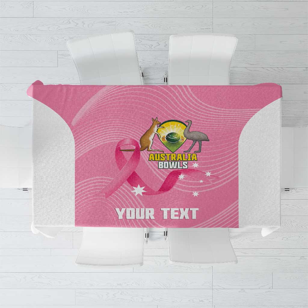 Custom Bowls Australia Breast Cancer Tablecloth Pink Ribbon Aussie Map With Kangaroo Emu - Aussie Hoodie