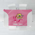 Custom Bowls Australia Breast Cancer Tablecloth Pink Ribbon Aussie Map With Kangaroo Emu - Aussie Hoodie