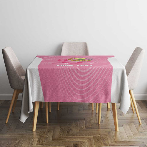 Custom Bowls Australia Breast Cancer Tablecloth Pink Ribbon Aussie Map With Kangaroo Emu - Aussie Hoodie