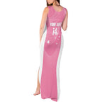 Custom Bowls Australia Breast Cancer Tank Maxi Dress Pink Ribbon Aussie Map With Kangaroo Emu - Aussie Hoodie