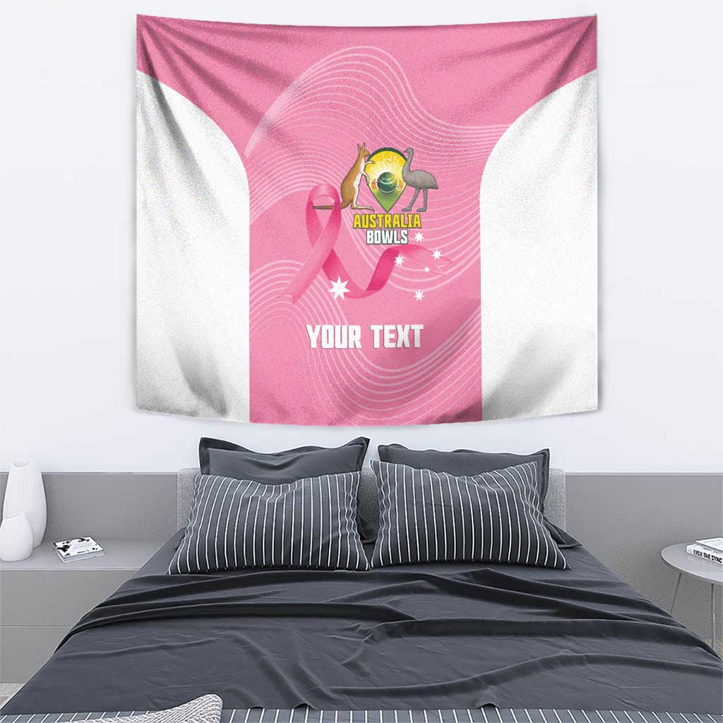 Custom Bowls Australia Breast Cancer Tapestry Pink Ribbon Aussie Map With Kangaroo Emu - Aussie Hoodie
