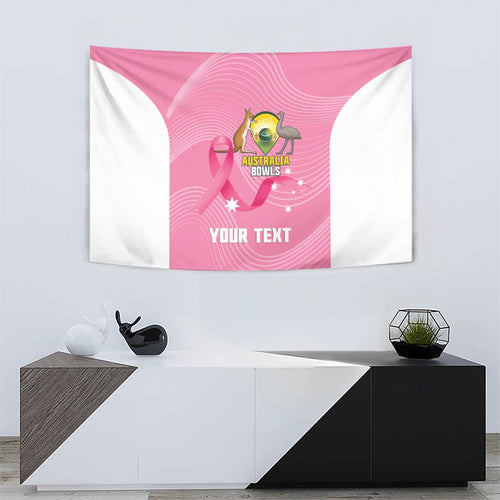 Custom Bowls Australia Breast Cancer Tapestry Pink Ribbon Aussie Map With Kangaroo Emu - Aussie Hoodie