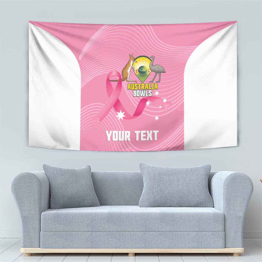Custom Bowls Australia Breast Cancer Tapestry Pink Ribbon Aussie Map With Kangaroo Emu - Aussie Hoodie