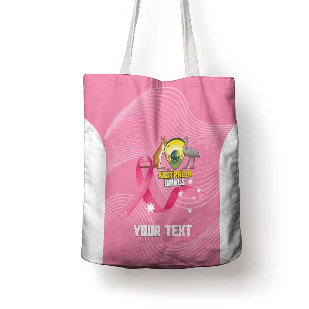Custom Bowls Australia Breast Cancer Tote Bag Pink Ribbon Aussie Map With Kangaroo Emu - Aussie Hoodie