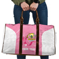 Custom Bowls Australia Breast Cancer Travel Bag Pink Ribbon Aussie Map With Kangaroo Emu - Aussie Hoodie
