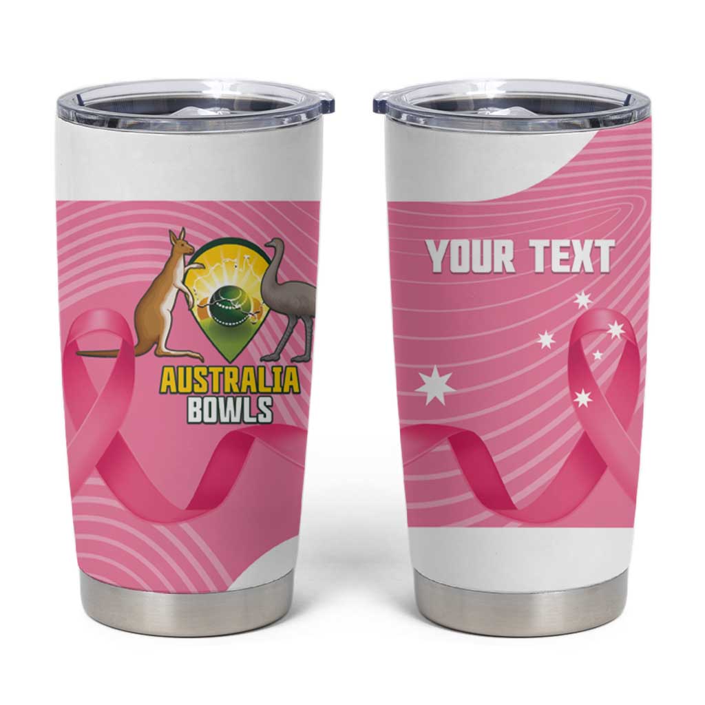 Custom Bowls Australia Breast Cancer Tumbler Cup Pink Ribbon Aussie Map With Kangaroo Emu - Aussie Hoodie