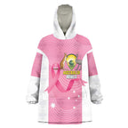 Custom Bowls Australia Breast Cancer Wearable Blanket Hoodie Pink Ribbon Aussie Map With Kangaroo Emu - Aussie Hoodie