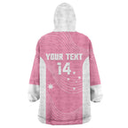 Custom Bowls Australia Breast Cancer Wearable Blanket Hoodie Pink Ribbon Aussie Map With Kangaroo Emu - Aussie Hoodie