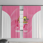 Custom Bowls Australia Breast Cancer Window Curtain Pink Ribbon Aussie Map With Kangaroo Emu - Aussie Hoodie