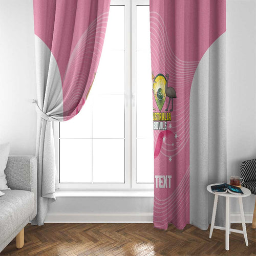Custom Bowls Australia Breast Cancer Window Curtain Pink Ribbon Aussie Map With Kangaroo Emu - Aussie Hoodie