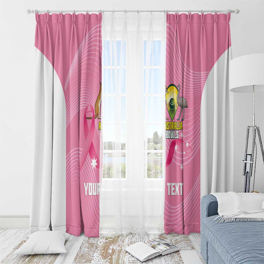 Custom Bowls Australia Breast Cancer Window Curtain Pink Ribbon Aussie Map With Kangaroo Emu - Aussie Hoodie