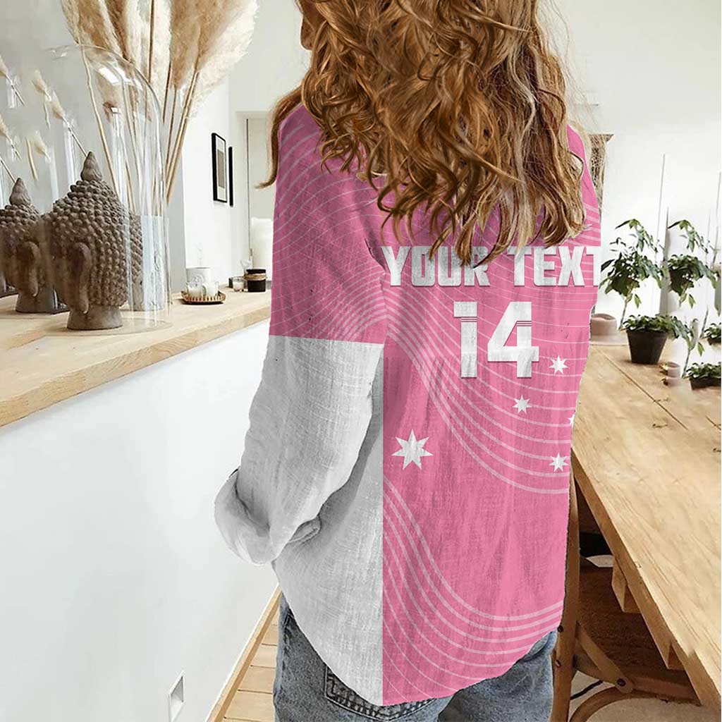 Custom Bowls Australia Breast Cancer Women Casual Shirt Pink Ribbon Aussie Map With Kangaroo Emu - Aussie Hoodie