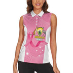 Custom Bowls Australia Breast Cancer Women Sleeveless Polo Shirt Pink Ribbon Aussie Map With Kangaroo Emu - Aussie Hoodie