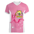 Custom Bowls Australia Breast Cancer Women V-Neck T-Shirt Pink Ribbon Aussie Map With Kangaroo Emu - Aussie Hoodie