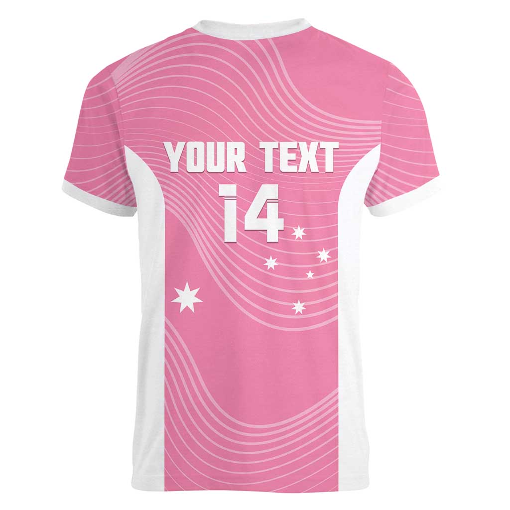 Custom Bowls Australia Breast Cancer Women V-Neck T-Shirt Pink Ribbon Aussie Map With Kangaroo Emu - Aussie Hoodie