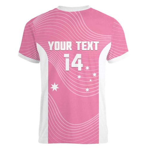 Custom Bowls Australia Breast Cancer Women V-Neck T-Shirt Pink Ribbon Aussie Map With Kangaroo Emu - Aussie Hoodie
