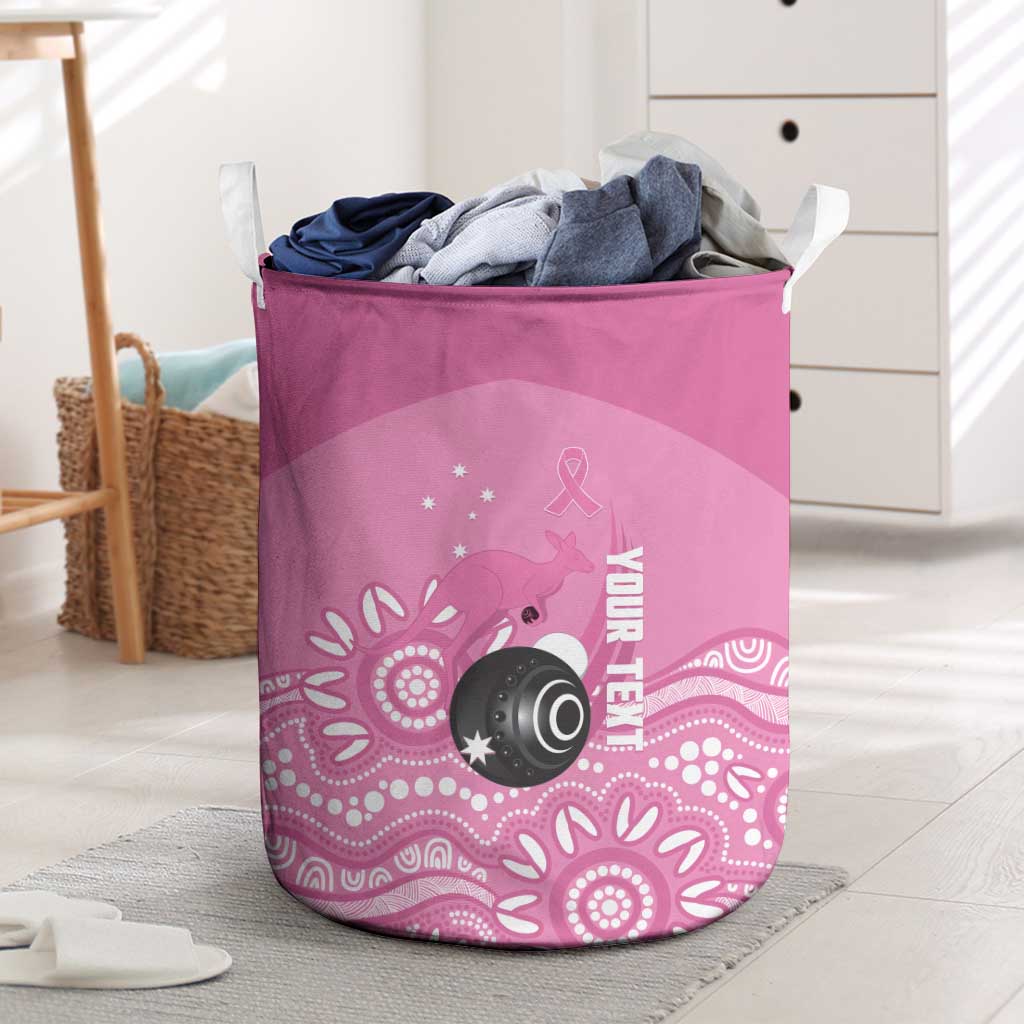 Custom Bowls Australia Breast Cancer Laundry Basket Pink Ribbon Kangaroo Aboriginal Art - Aussie Hoodie