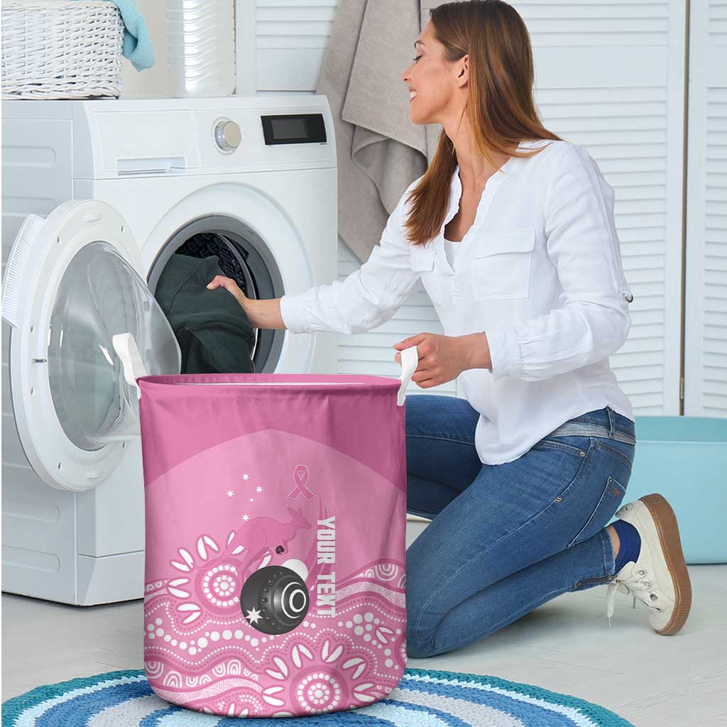 Custom Bowls Australia Breast Cancer Laundry Basket Pink Ribbon Kangaroo Aboriginal Art - Aussie Hoodie
