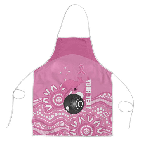 Custom Bowls Australia Breast Cancer Apron Pink Ribbon Kangaroo Aboriginal Art - Aussie Hoodie