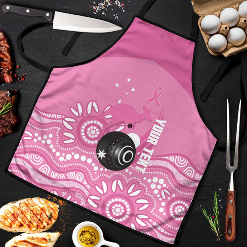 Custom Bowls Australia Breast Cancer Apron Pink Ribbon Kangaroo Aboriginal Art - Aussie Hoodie