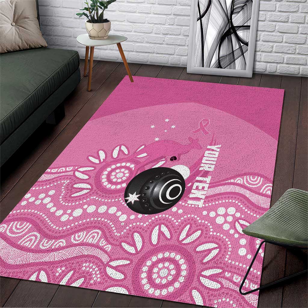 Custom Bowls Australia Breast Cancer Area Rug Pink Ribbon Kangaroo Aboriginal Art - Aussie Hoodie