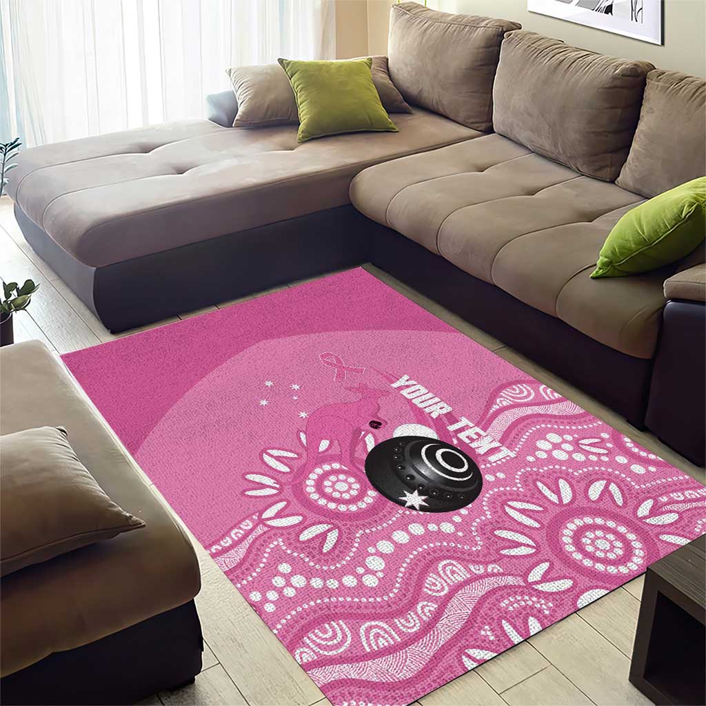 Custom Bowls Australia Breast Cancer Area Rug Pink Ribbon Kangaroo Aboriginal Art - Aussie Hoodie
