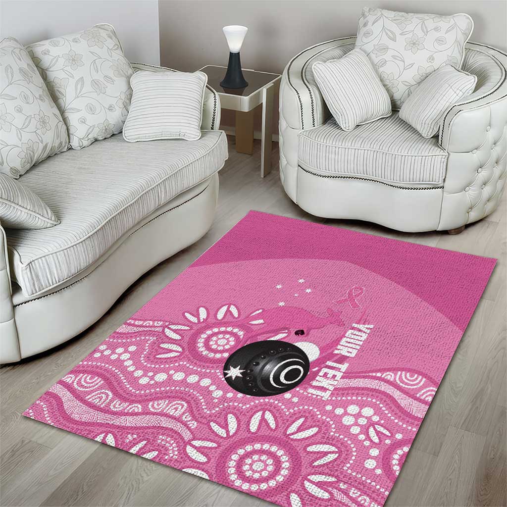 Custom Bowls Australia Breast Cancer Area Rug Pink Ribbon Kangaroo Aboriginal Art - Aussie Hoodie