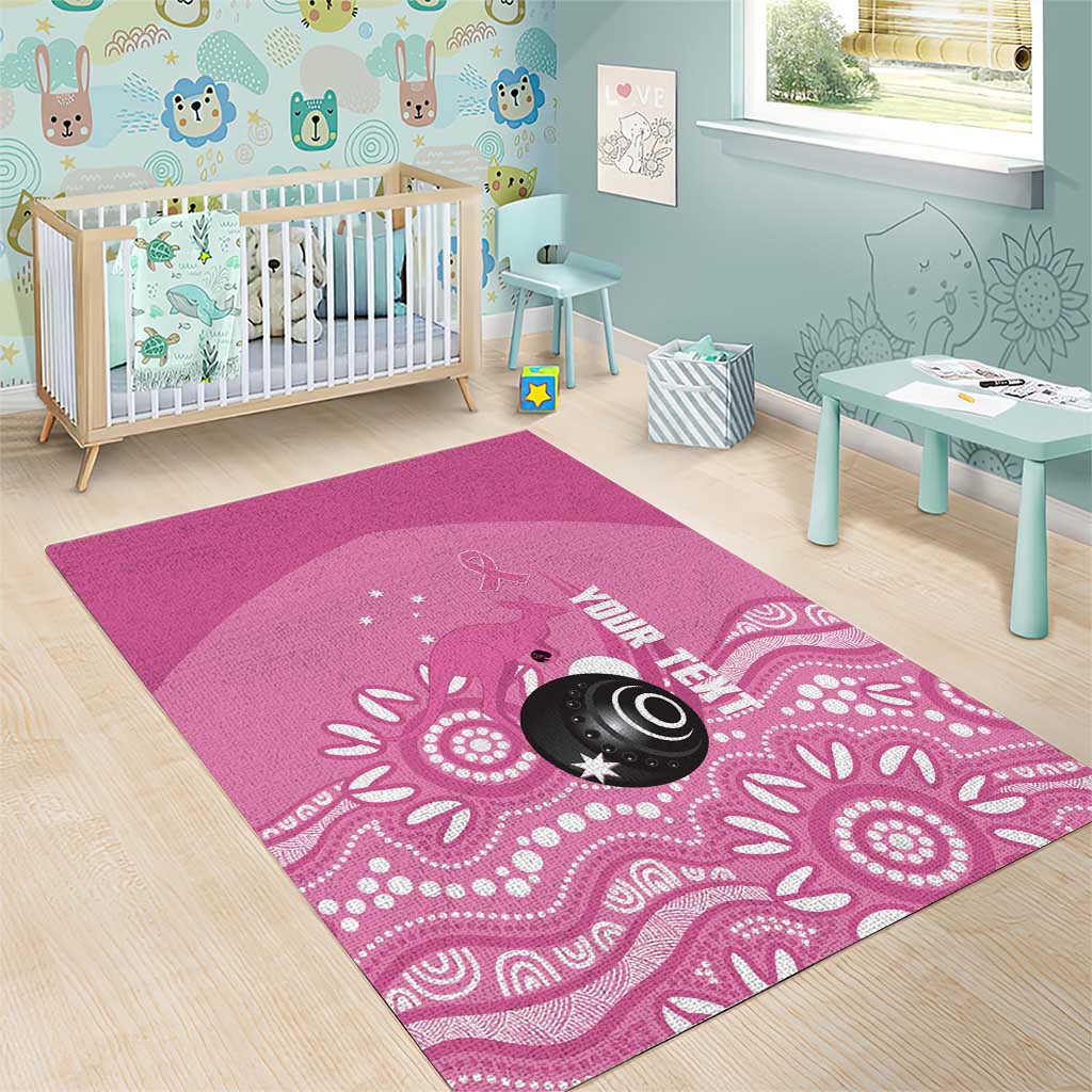 Custom Bowls Australia Breast Cancer Area Rug Pink Ribbon Kangaroo Aboriginal Art - Aussie Hoodie