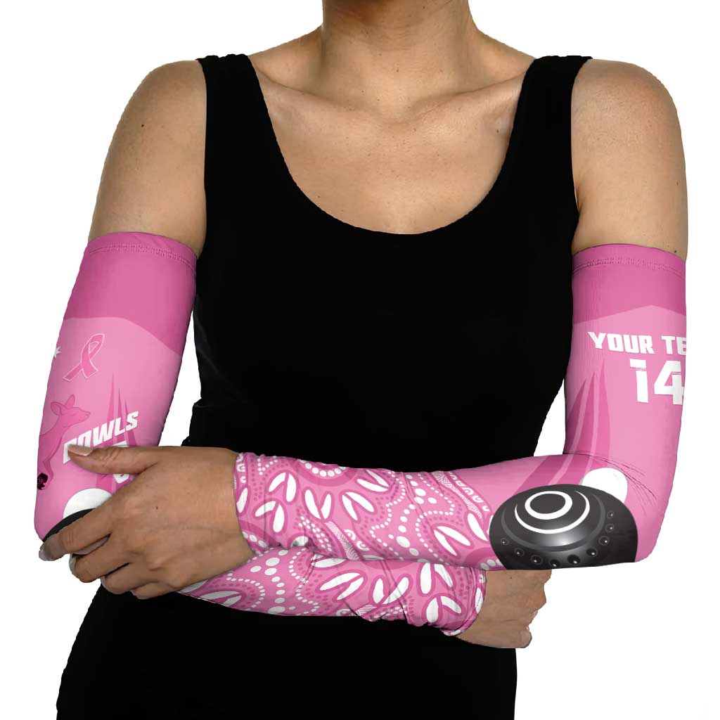 Custom Bowls Australia Breast Cancer Arm Sleeves Pink Ribbon Kangaroo Aboriginal Art - Aussie Hoodie